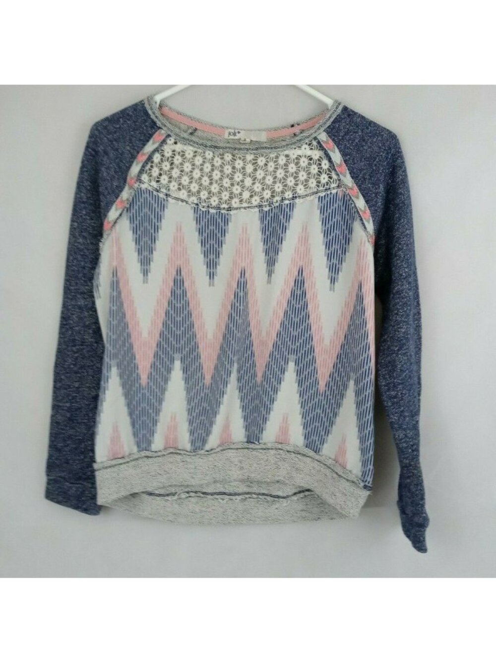 Jolt Woman's Pink, White, & Blue Sweater Shirt Size Small